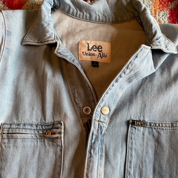 LEE Womens Vintage Modern Union Alls Denim Coveralls Jumpsuit Light Wash Medium - Picture 3 of 13